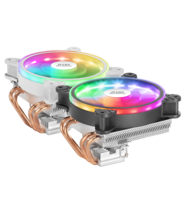 MARS GAMING MCPU220 CPU COOLER, ARGB 12CM PWM FAN, 4X HEATPIPE, 140W, BLACK