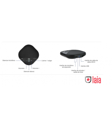 LAIA T-POD USB MICROFONO-ALTAVOZ NEGRO USB Y BT 4 MICROS DIGITALES (5 METROS) (TPBT