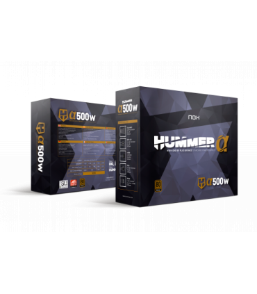 NOX Hummer Alpha unidad de fuente de alimentación 500 W 24-pin ATX ATX Negro