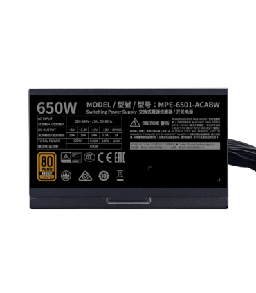 FUENTE ALIMENTACION COOLER MASTER MWE BRONZE V2 650W 230V 80+ BRONZE MPE-6501-ACABW-BEU