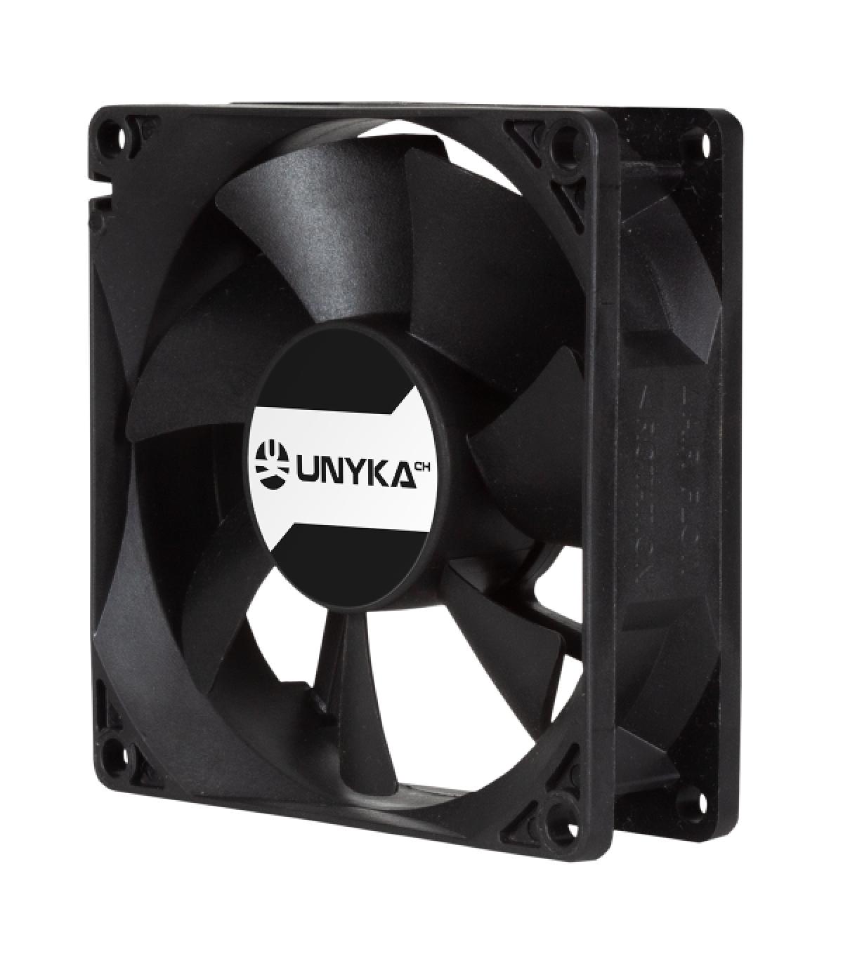 Unykach Server Ventilador 80mm de Doble Bola - Velocidad Max. 2000rpm - Conector de 4 Pines con Control de Temperatura - Color..