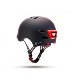 YOUIN CASCO CON LED FRONTAL Y TRASERO NEGRO (TALLA M