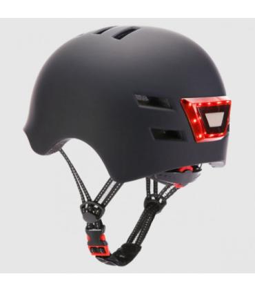 YOUIN CASCO CON LED FRONTAL Y TRASERO NEGRO (TALLA L