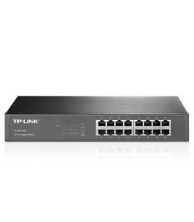 SWITCH CON BASE DE MONTAJE TP-LINK DE ESCRITORIO DE 16 PUERTOS GIGABIT