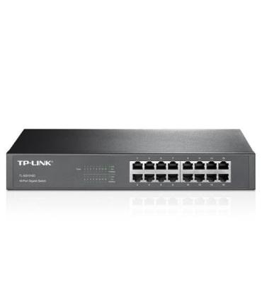 SWITCH CON BASE DE MONTAJE TP-LINK DE ESCRITORIO DE 16 PUERTOS GIGABIT