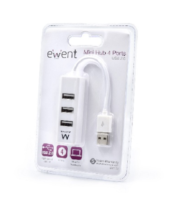Ewent EW1122 hub de interfaz USB 2.0 Blanco