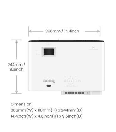 BenQ X500i videoproyector Proyector de corto alcance 2200 lúmenes ANSI DLP 2160p (3840x2160) Negro, Blanco