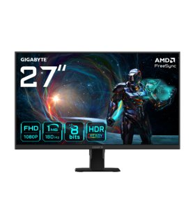 GIGABYTE GS27FA 27” Monitor de Juego FHD - 1920 x 1080 (FHD), 180Hz, 1ms, 300 cd/m2, FreeSync, HDR Ready, HDMI 2.0