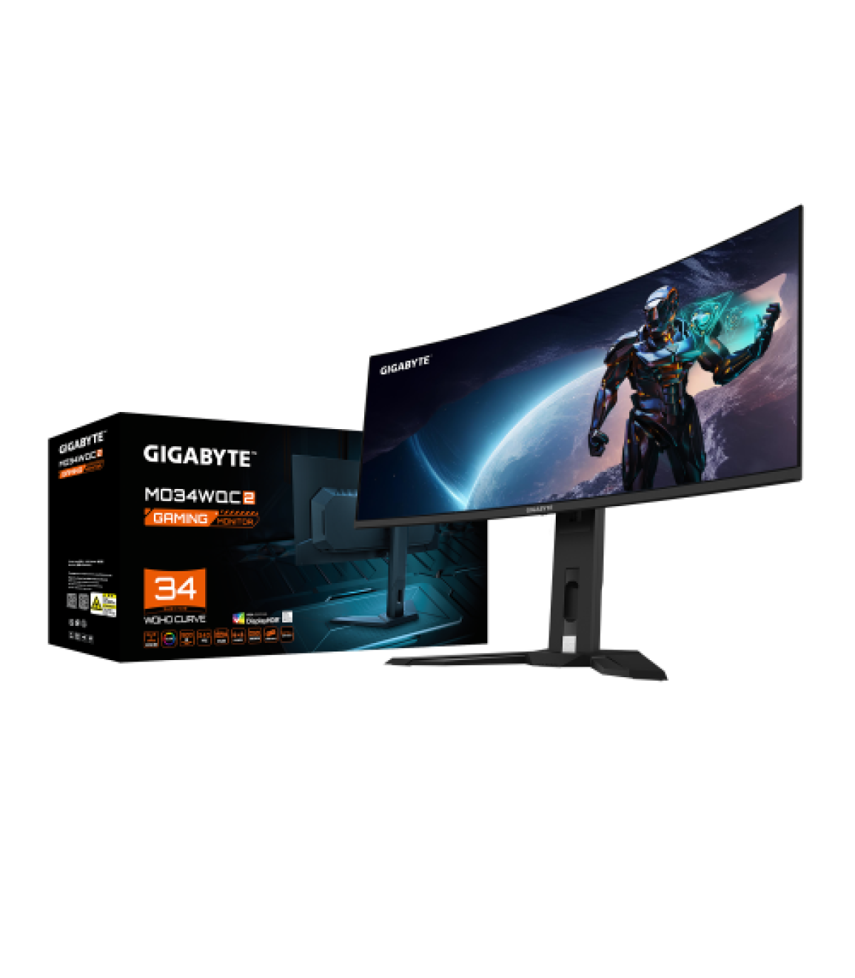Gigabyte MO34WQC2 pantalla para PC 86,4 cm (34") 3440 x 1440 Pixeles Wide Quad HD OLED Negro