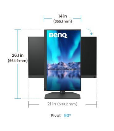 MONITOR PARA FOTOGRAFOS BENQ SW242Q 24.1” IPS,2K, 2560 X 1600, 16:10, 99% ADOBE RGB, 98% P3, CALIBRACIÓN, USB-C 90W, TÜV, LUT 3D