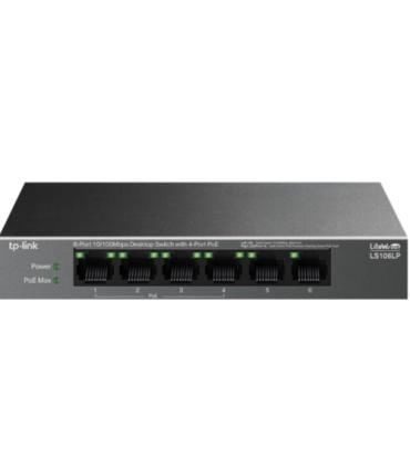 TP-LINK SWITCH DE SOBREMESA DE 6 PUERTOS 10/100 MBPS CON 4 PUERTOS POE PUERTOS: 4× 10/100 MBPS POE, 2× 10/100 MBPS NO POE ESPECI