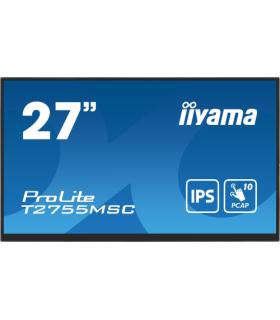 MONITOR IIYAMA 27" IPS BONDED PCAP 10P TOUCH, 1920X1080, FLAT BEZEL FREE GLASS FRONT, HDMI, DISPLAYPORT, 360CD/M², USB HUB 2X 3.