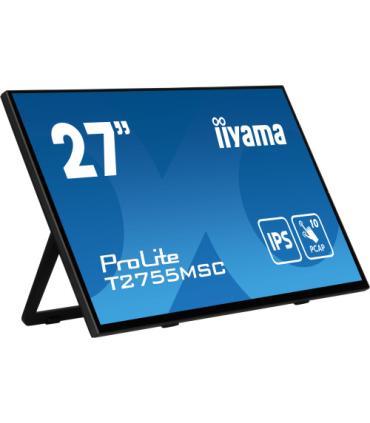 MONITOR IIYAMA 27" IPS BONDED PCAP 10P TOUCH, 1920X1080, FLAT BEZEL FREE GLASS FRONT, HDMI, DISPLAYPORT, 360CD/M², USB HUB 2X 3.