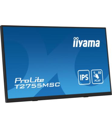 MONITOR IIYAMA 27" IPS BONDED PCAP 10P TOUCH, 1920X1080, FLAT BEZEL FREE GLASS FRONT, HDMI, DISPLAYPORT, 360CD/M², USB HUB 2X 3.