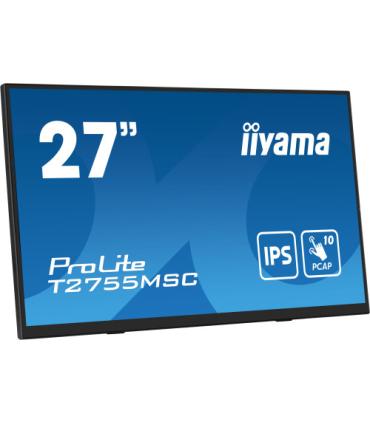 MONITOR IIYAMA 27" IPS BONDED PCAP 10P TOUCH, 1920X1080, FLAT BEZEL FREE GLASS FRONT, HDMI, DISPLAYPORT, 360CD/M², USB HUB 2X 3.