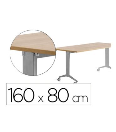 MESA CON TABLERO ABATIBLE 160X80CM COLOR GRIS ALUMINIO/ROBLE ROCADA 2002FD08