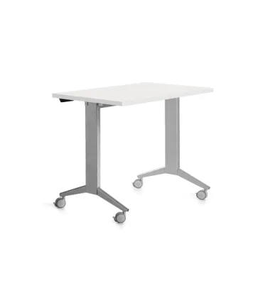 MESA MESA CON TABLERO ABATIBLE 120X60CM COLOR GRIS ALUMINIO/BLANCO ROCADA 2000FD04