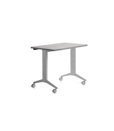 MESA CON TABLERO ABATIBLE 120X60CM COLOR GRIS ALUMINIO/GRIS ROCADA 2000FD02