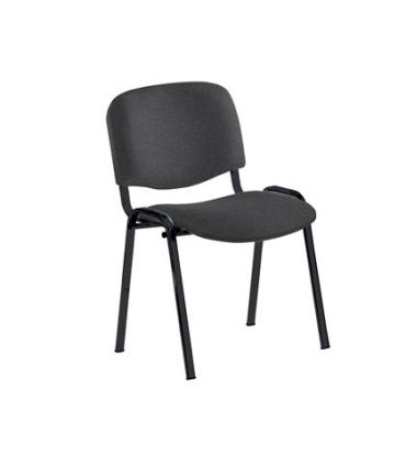 SILLA CONFIDENTE ECONÓMICA ESTRUCTURA DE TUBO METÁLICO RESPALDO Y ASIENTO TAPIZADOS COLOR NEGRO ROCADA 965/4