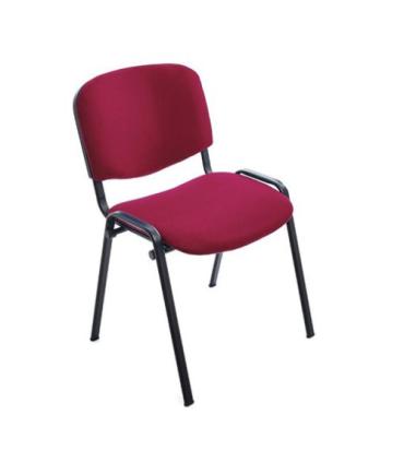 SILLA CONFIDENTE ESTRUCTURA DE TUBO METÁLICO RESPALDO Y ASIENTO TAPIZADOS COLOR BURDEOS ROCADA 965/2