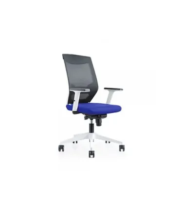 SILLA DE OFICINA TAPIZADO EN TELA SISTEMA DE INCLINACIÓN SINCRO COLOR DEL ASIENTO AZUL Y RESPALDO NEGRO ROCADA 908W-3