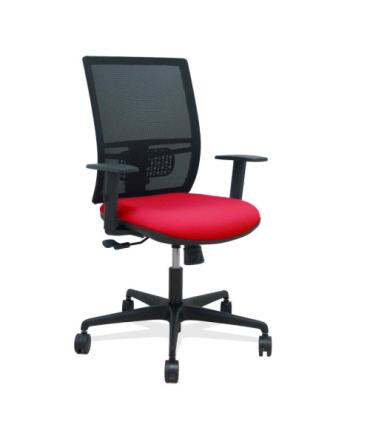 SILLA YUNQUERA SINCRO MALLA NEGRA BALI ROJO BRAZO REGULABLE PIQUERAS Y CRESPO 400SM840B350B10B68R65