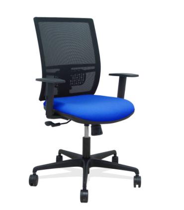 SILLA YUNQUERA SINCRO MALLA NEGRA BALI AZUL BRAZO REGULABLE PIQUERAS Y CRESPO 400SM840B229B10B68R65