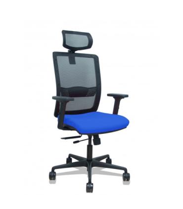 SILLA HACHES TRASLACK MALLA NEGRA ASIENTO BALI AZUL BRAZOS 2D RUEDAS 65MM CABECERO REGULABLE PIQUERAS Y CRESPO 395TKM840B229B2DB