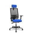 SILLA BORMATE ASINCRO MALLA NEGRA ASIENTO BALI AZUL BRAZOS 2D RUEDAS 65MM CABECERO REGULABLE PIQUERAS Y CRESPO 405ASM840B229B2B6