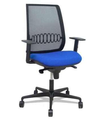 SILLA ALARES SINCRO MALLA NEGRA BALI AZUL BRAZO REGULABLE PIQUERAS Y CRESPO 397SM840B229B10B68R65