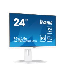 MONITOR IIYAMA 24" PROLITE XUB2492HSU-W6, IPS, 100HZ, 0,4MS, USB, HDMI, DISPLAYPORT, ALT 2x2W, ALTU, GIRO, INCLI, PIVOT, BLANCO
