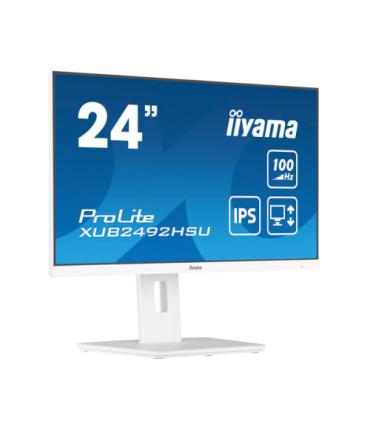 MONITOR IIYAMA 24" PROLITE XUB2492HSU-W6, IPS, 100HZ, 0,4MS, USB, HDMI, DISPLAYPORT, ALT 2x2W, ALTU, GIRO, INCLI, PIVOT, BLANCO