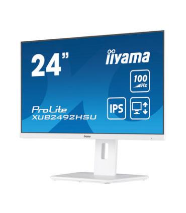 MONITOR IIYAMA 24" PROLITE XUB2492HSU-W6, IPS, 100HZ, 0,4MS, USB, HDMI, DISPLAYPORT, ALT 2x2W, ALTU, GIRO, INCLI, PIVOT, BLANCO