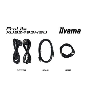 MONITOR IIYAMA 24" PROLITE XUB2493HSU-B6, IPS, 100HZ, 1MS, USB, HDMI, DISPLAYPORT, ALT 2x2W, ALTU, GIRO, INCLI, PIVOT