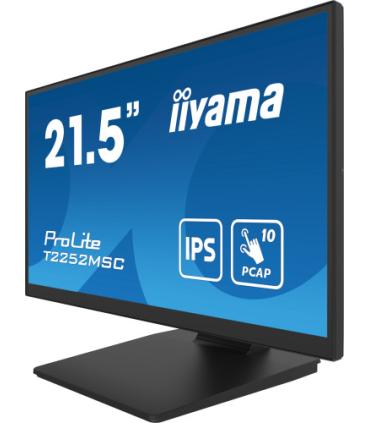 MONITOR IIYAMA 21,5" TACTIL PCAP 10P (T2252MSC-B2) IPS,1920X1080, 250CD, 1000:1, HDMI, DP, 5MS
