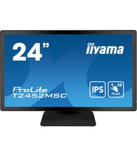 MONITOR IIYAMA 24" TACTIL CAPACITIVO T2452MSC-B1, IPS, 14 MS, HDMI, USB, DISPLAYPORT, ALT, REG INCL 90º, VESA 100 x 100