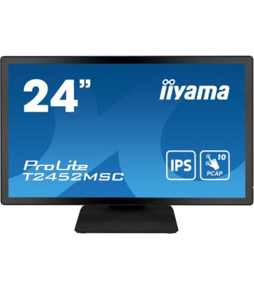 MONITOR IIYAMA 24" TACTIL CAPACITIVO T2452MSC-B1, IPS, 14 MS, HDMI, USB, DISPLAYPORT, ALT, REG INCL 90º, VESA 100 x 100