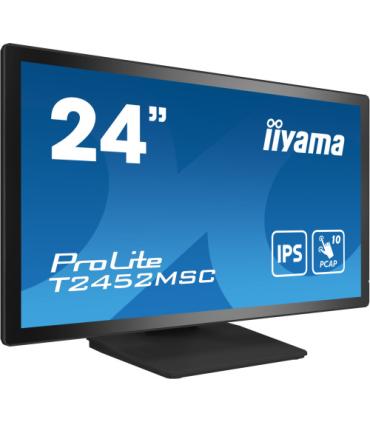 MONITOR IIYAMA 24" TACTIL CAPACITIVO T2452MSC-B1, IPS, 14 MS, HDMI, USB, DISPLAYPORT, ALT, REG INCL 90º, VESA 100 x 100
