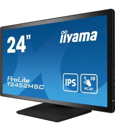 MONITOR IIYAMA 24" TACTIL CAPACITIVO T2452MSC-B1, IPS, 14 MS, HDMI, USB, DISPLAYPORT, ALT, REG INCL 90º, VESA 100 x 100