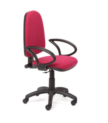 SILLA OPERATIVA TAPIZADA TELA GRANATE CON APOYABRAZOS ROCADA RD930/2+956