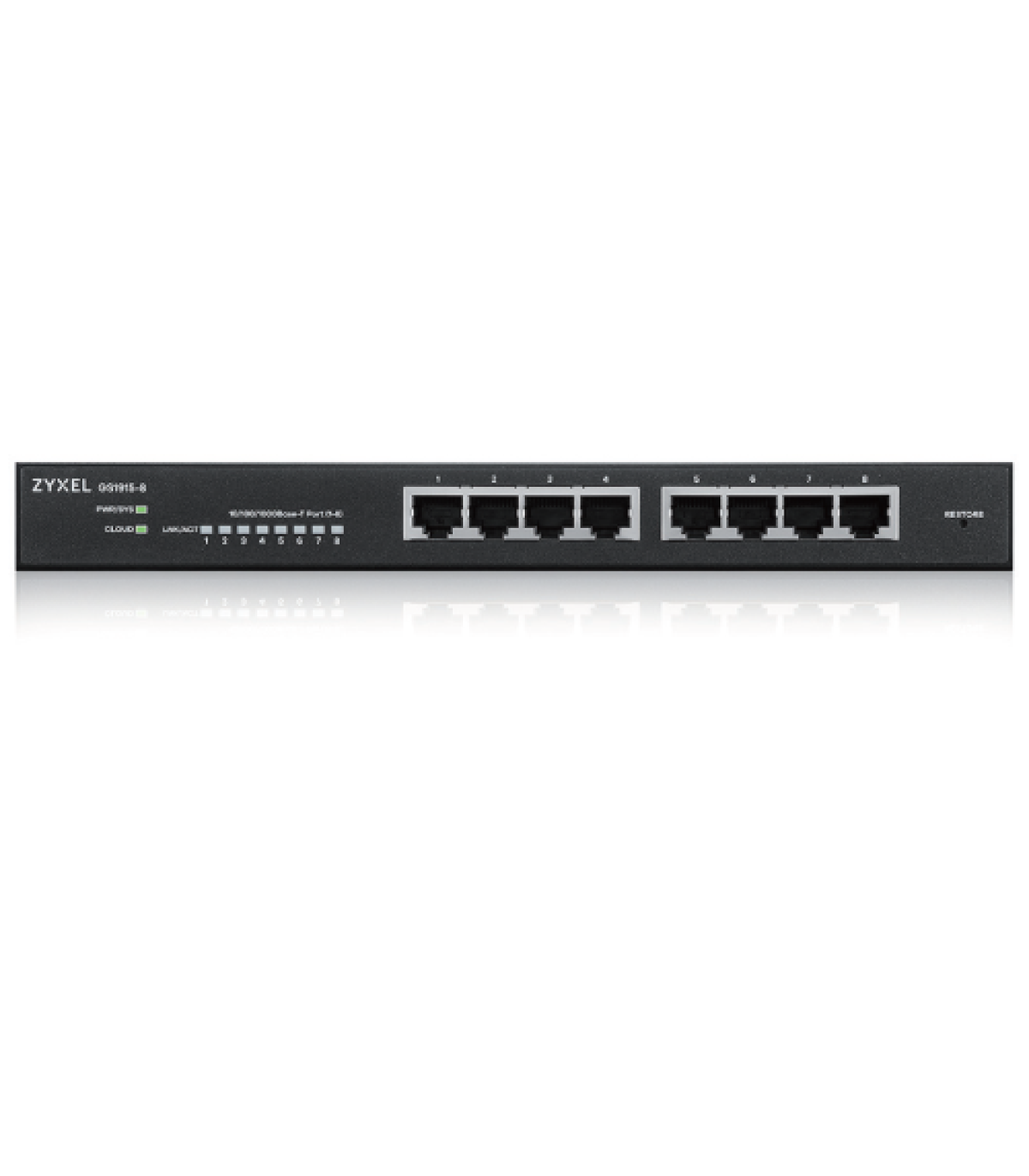 ZYXEL GS1915-8, 8-PORT GBE SMART HYBRID MODE SWITCH, STANDALONE OR NEBULAFLEX CLOUD, DESKTOP, FANLESS