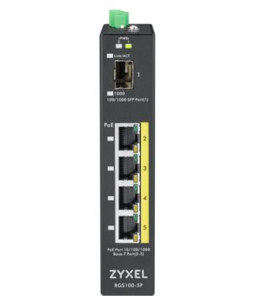 Zyxel RGS100-5P No administrado L2 Gigabit Ethernet (10/100/1000) Energía sobre Ethernet (PoE) Negro