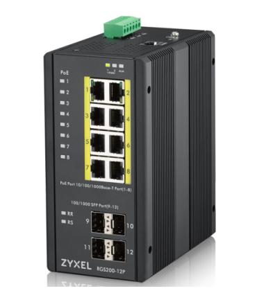 Zyxel RGS200-12P Gestionado L2 Gigabit Ethernet (10/100/1000) Energía sobre Ethernet (PoE) Negro