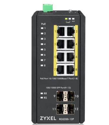 Zyxel RGS200-12P Gestionado L2 Gigabit Ethernet (10/100/1000) Energía sobre Ethernet (PoE) Negro
