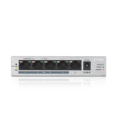 Zyxel GS1005HP No administrado Gigabit Ethernet (10/100/1000) Energía sobre Ethernet (PoE) Plata