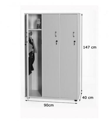 MUEBLE TAQUILLA 3 NIÑOS 147 CM ALTO CON LLAVE HAYA MOBEDUC 600616HPC18