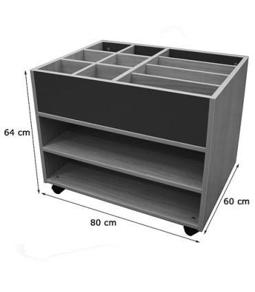 CARRO LIBRERÍA ALTO DOBLE CARA HAYA MOBEDUC 602111HR18