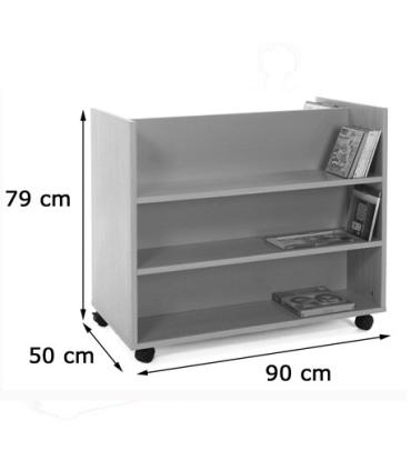 CARRO LIBRERÍA DOBLE FRONTAL HAYA MOBEDUC 600903HR18