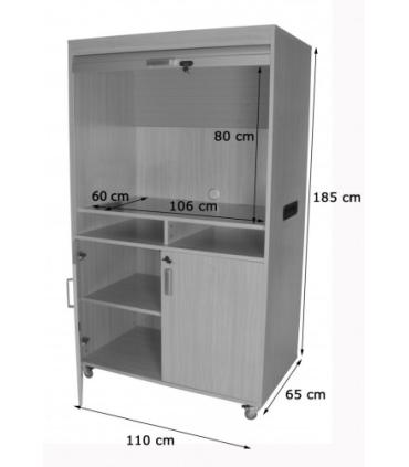 MUEBLE TELEVISIÓN Y VÍDEO ALTO CON PERSIANA HAYA MOBEDUC 600911HRC18