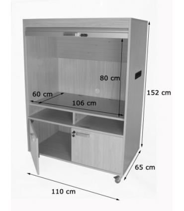 MUEBLE TELEVISIÓN Y VÍDEO BAJO CON PERSIANA HAYA MOBEDUC 600910HRC18